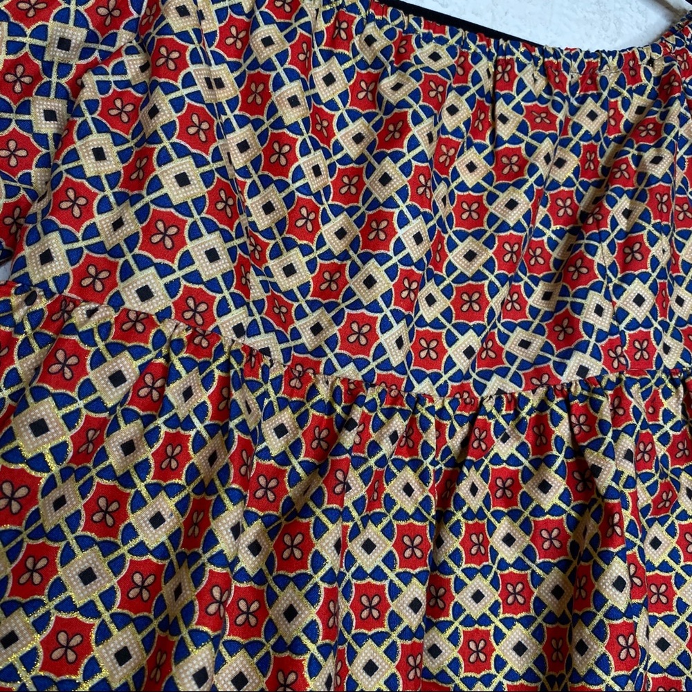 Mayamiko fair trade off the shoulder peplum top - Picture 2 of 5